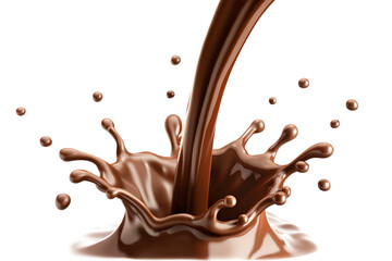  chocolate splash isolated on white background PNG