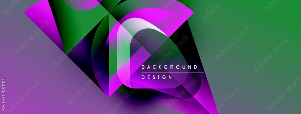 Aufkleber abstract vibrant design. dynamic shapes blend purple, green hues. modern aesthetic, suitable backgro