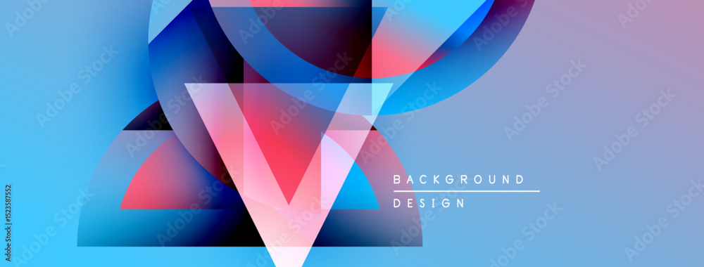 Aufkleber Abstract geometric design. Vibrant colors blend, creating dynamic visual effect. Modern background suitable for various projects.