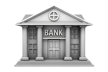 classical neoclassical bank building model isolated on white background PNG