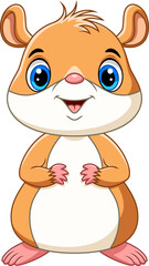 Illustration of Cute little hamster cartoon on white background