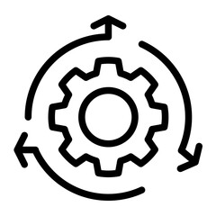 Flexible Methodology Icon - Outline Style for Agile Process & Adaptation. (Outline Style)