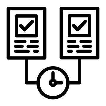 Efficient Multitasking Icon - Outline Style for Task Management. (Outline Style)