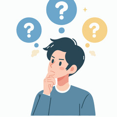 man with question mark on head