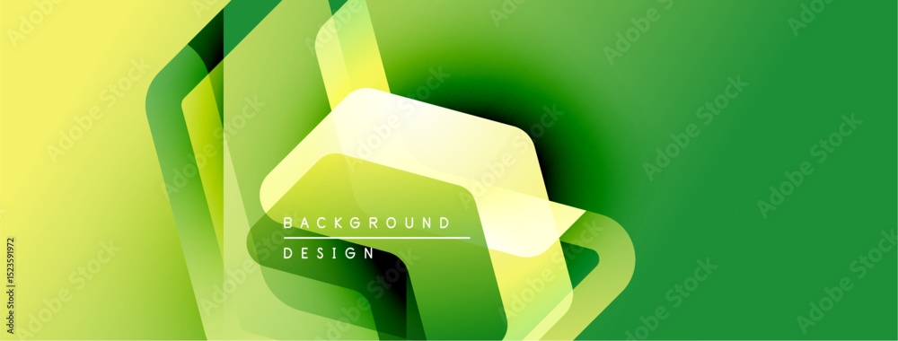 Leinwandbilder Abstract green yellow gradient background. Modern design elements create dynamic visual effect. Text reads background design.