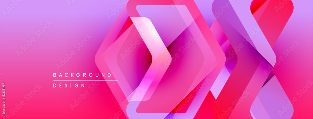 Aufkleber Abstract gradient background. Overlapping layers create dynamic visual effect. Pink, purple hues dominate composition. Modern design element.