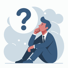 businessman with question mark