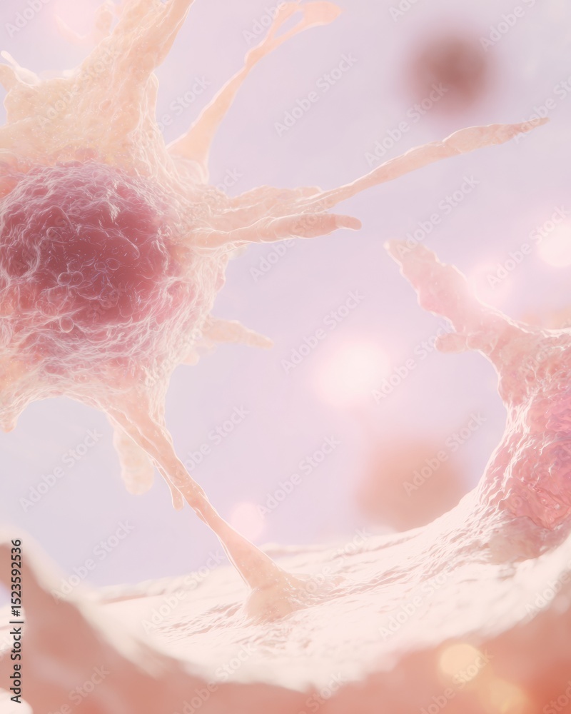 Aufkleber Precision oncology digital cancer cell visualization showing intricate molecular patterns for AI-driven personalized therapy and advanced diagnostic monitoring