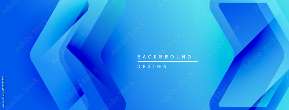 Aufkleber Abstract blue background. Geometric shapes overlap creating dynamic visual effect. Modern design suitable for banners, headers.