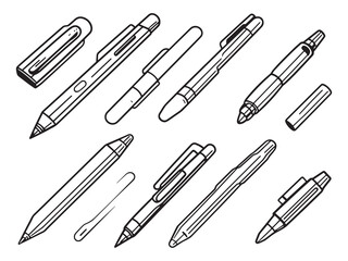 Clean Clip-on Pen Drawing - 2D Line Art