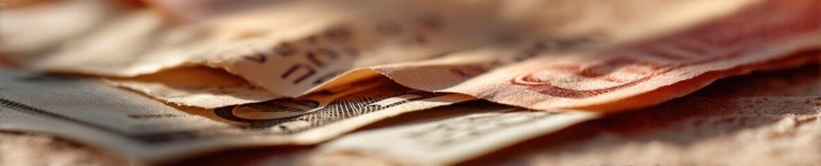 Close-up of US Currency Notes and Government Stimulus Check Spread Out Symbolizing Economic Relief and Federal Financial Aid Distribution