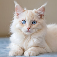 Portrait of a Ragdoll cat