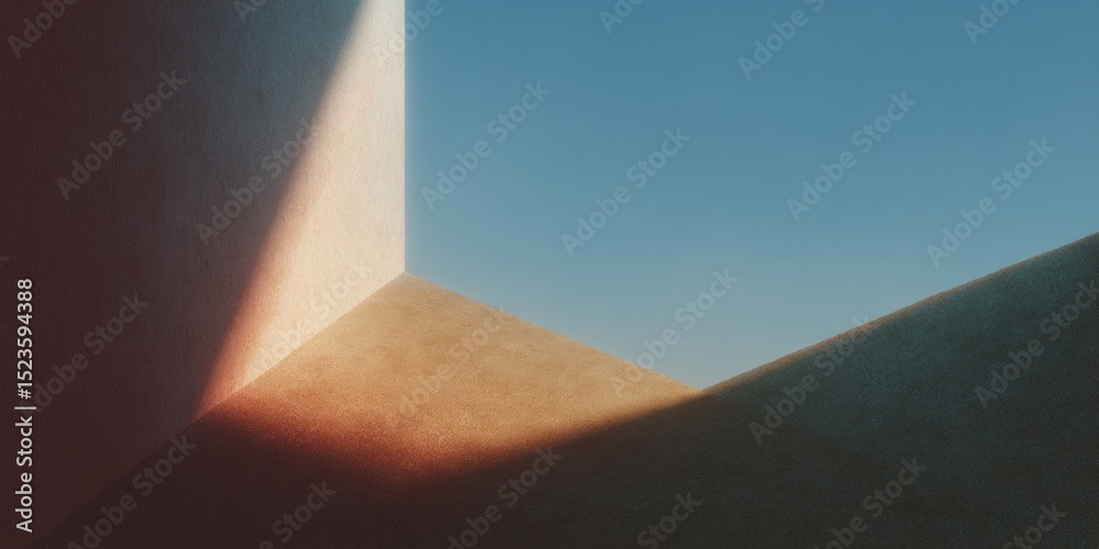 Poster soft light and shadow abstract minimalist wall with textured surface and clear blue sky for modern a