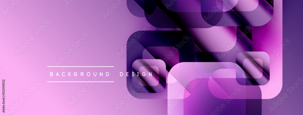 Aufkleber abstract geometric shapes overlap, creating dynamic purple, pink gradient. modern design elements su