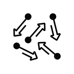 Black solid icon for movement