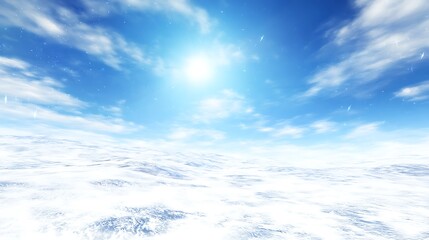 Fototapeta premium Winter expanse under bright blue sky