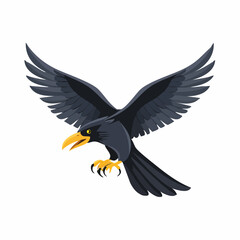 Obraz premium A haunted raven silhouette mid-call, great for dark Halloween prints or spell-themed art