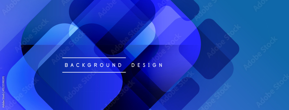 Poster Abstract blue shapes overlap, creating dynamic gradient effect. Text reads background design. Modern, clean aesthetic.