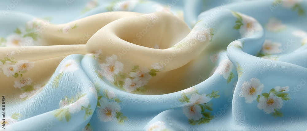 Poster elegant racing silks fabric with delicate floral patterns and subtle texture variations for luxury a