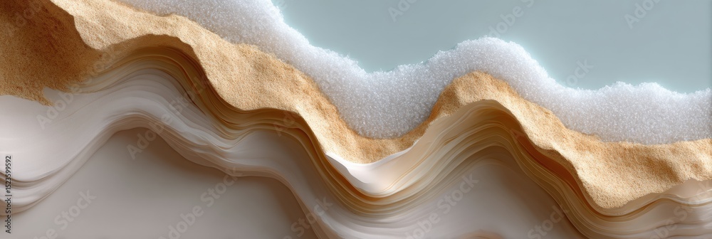 Poster Abstract Layered Geospatial Terrain Visualization with Sand and Foam Textures Highlighting Modern Data Science and Environmental Innovation Trends