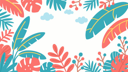 Simplified Leaf Poster Background, Vector Image