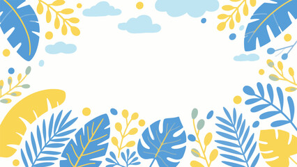 Simplified Leaf Poster Background, Vector Image