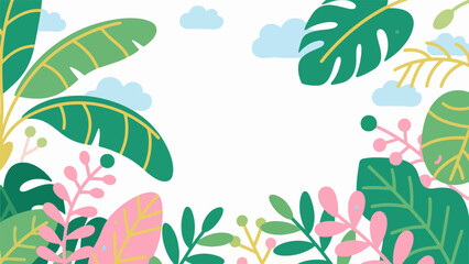 Simplified Leaf Poster Background, Vector Image