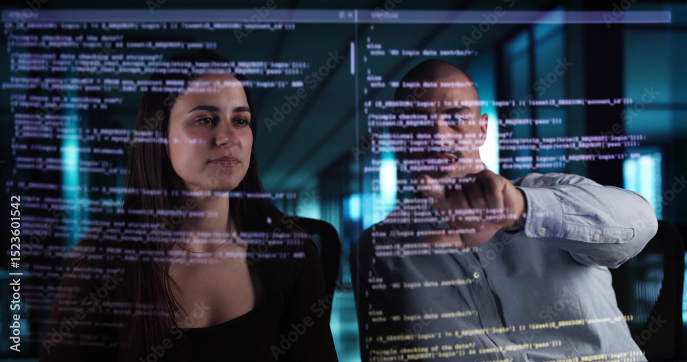 Fototapete Web Coders Using Online Software