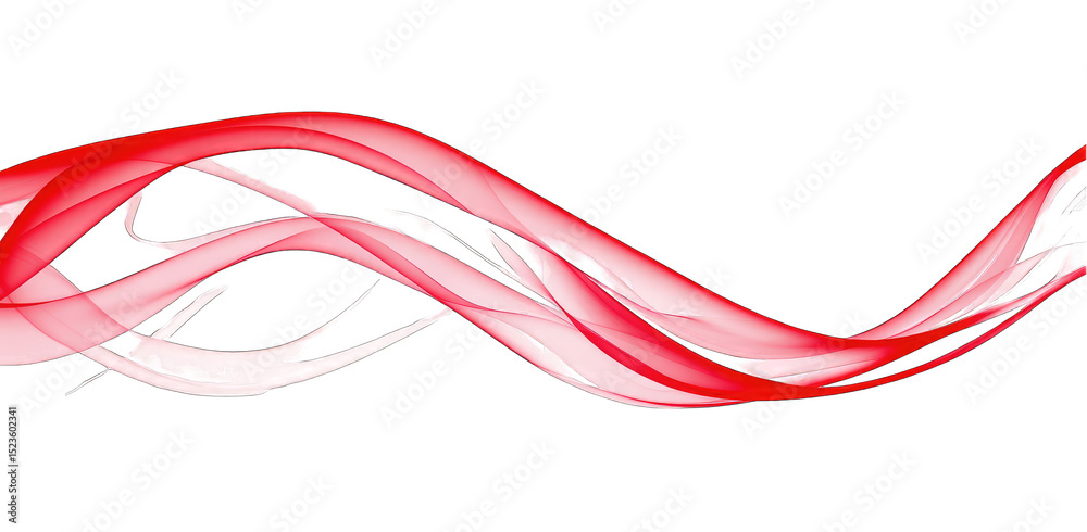 Poster abstract red and white flowing design