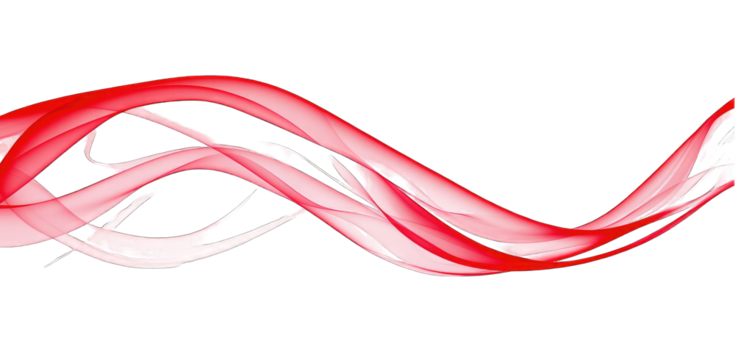 Abstract red and white flowing design