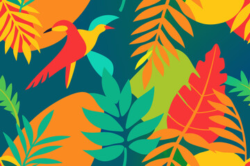 Fototapeta premium seamless pattern with colorful leaves