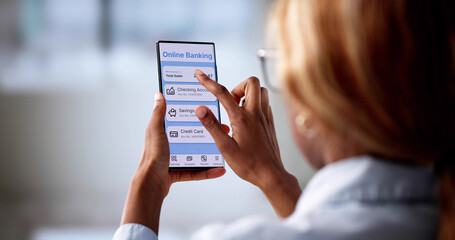 Successful African American Woman Transfers Money Securely