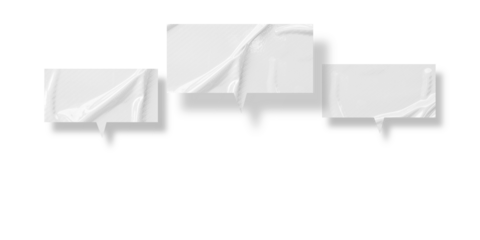 White speech bubble crumpled paper isolated on transparent background