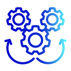 System Operation Icon - Outline Gradient Style for Management & Gears.