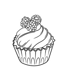 Cupcake with raspberry whipped cream topping