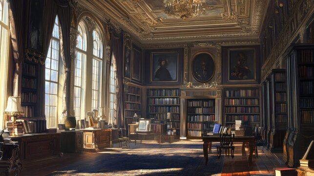 Luxurious Library Interior