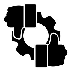 Review Feedback Icon - Glyph Style for Thumbs Up/Down Evaluation.