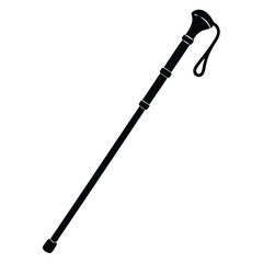tour guide element isolated hiking stick on white background