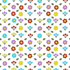 seamless pattern with colorful flowers