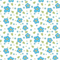 seamless fantastic blue flowers pattern