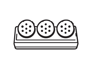 Cookie Tray Minimalist 2D Line Art Set 