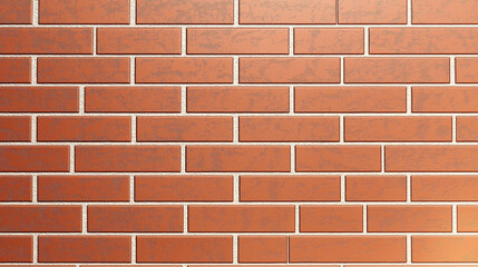 Obraz premium A brick wall featuring red bricks arranged in a running bond pattern with light colored mortar joints