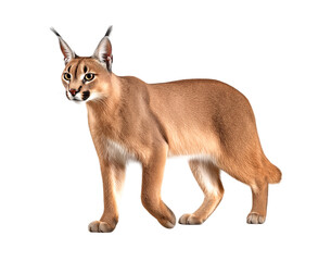 Obraz premium Caracal African wild cat on a transparent background