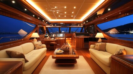 Luxurious yacht interior