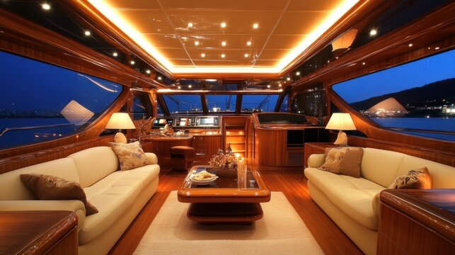 Luxurious yacht interior