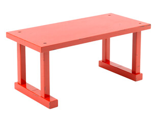 Red Wooden Table Isolated