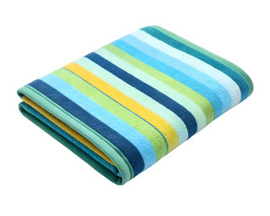 striped beach towel folded top view