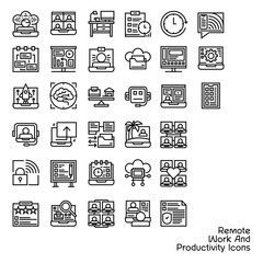 Remote Work And Productivity Icon Pack