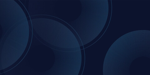 Abstract blue glowing geometric lines on dark blue background. Modern shiny blue circle lines pattern modern abstract simple