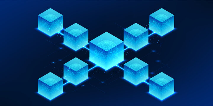 Quantum Technology, a series of interconnected square boxes, represents quantum technology processing that works in parallel and at a fast particle level to support new-age data and algorithms